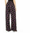 Wayf Pantalon large pour femme doublé taille élastique fluide noir rose floral taille M