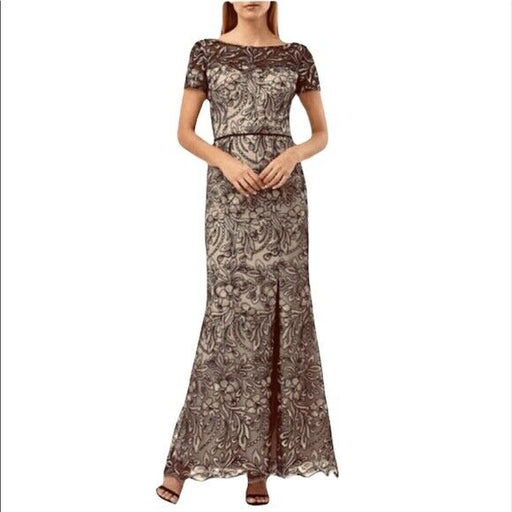 JS Collections Long Formal Mermaid Dress Black Pink Floral 866628 Size 4