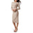 ASTR Cross Back Long Sleeve Ribbed Midi Dress in Nude size M