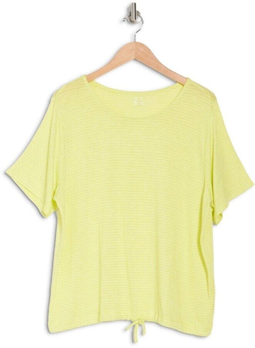 Z By Zella Luna Stripe Drawstring Hem T-Shirt In Green Blaze Size S