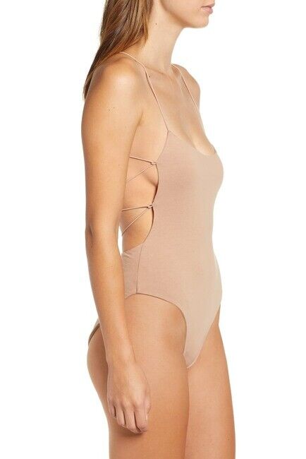Tiger Mist Bentley Strappy Bodysuit In Nude Size M