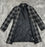 Donna Karan Women's Black Plaid Tweed Three Button Topper Jacket coat Size 14
