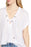 Rails Women's Lace-Up Top Blouse In Lotus Stripe Pink/White/Gold Size M $159