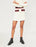 Mini-jupe en tweed à détail de bande Maje Josine Mini tweed blanc rouge 295 $ Femme