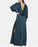 BCBGMAXAZRIA Satin Draped Back Maxi Dress In Light Carbon Blue Size 6 $428 NWT