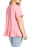 Caslon Ruffle Hem Cotten Tee In Pink Lemonade Size M