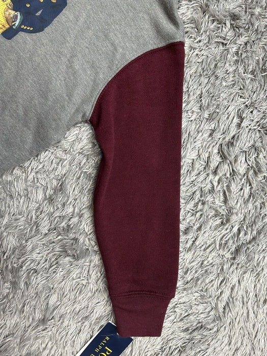 Polo Ralph Lauren Sweat à capuche en polaire à blocs de couleurs Polo Bear pour garçon Gris Taille 3