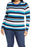 Halogen Blue Freya Stripe Lightweight Long Sleeve Sweater Femme Petit