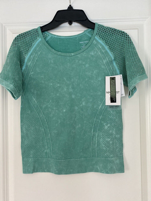 Nine West Active Women's Top Jade Mesh Short Sleeve Size S/M $46