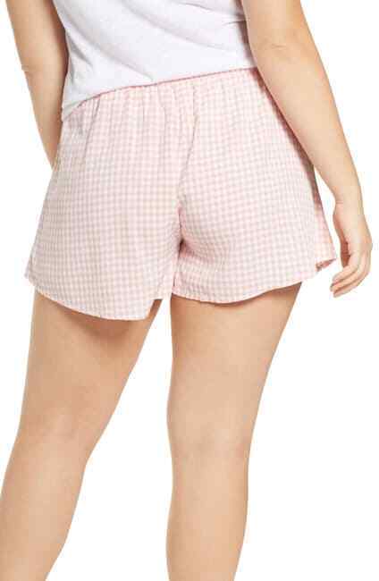 Make + Model Slumber Party Lounge Shorts Pink Spakle Gingham Size XXS NWT