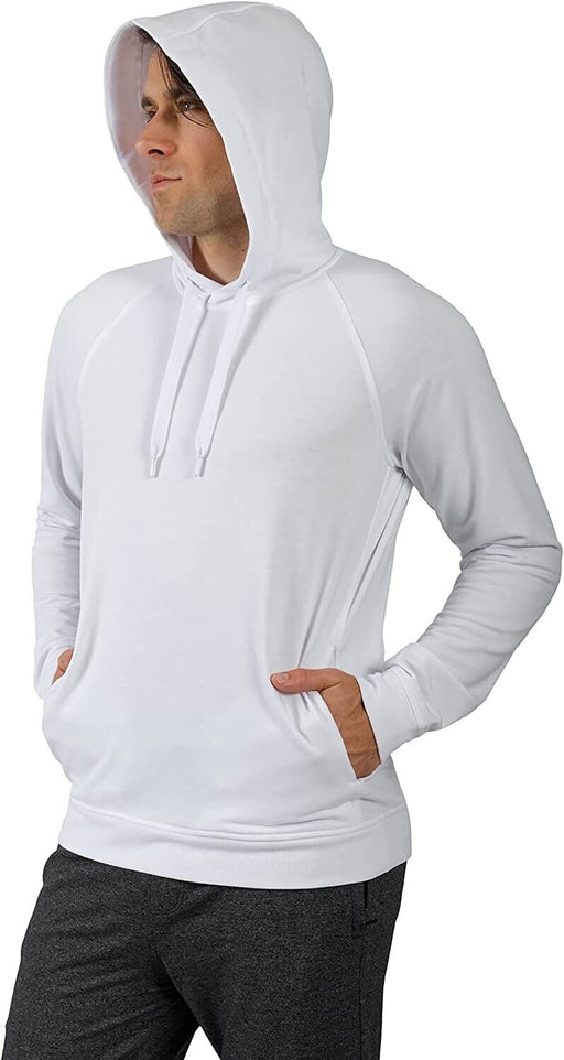 90 Degrees Reflex Long Sleeve Fleece Activewear Top Hoodie White Unisex SizeS