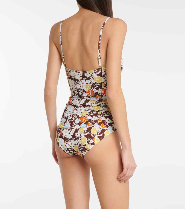 Tory Burch Reverie Printed Underwire One-Piece Swimsuit Floral Size S