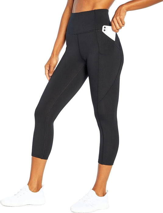 Marika women's Skinny High rise pocket capri legging  size L in black