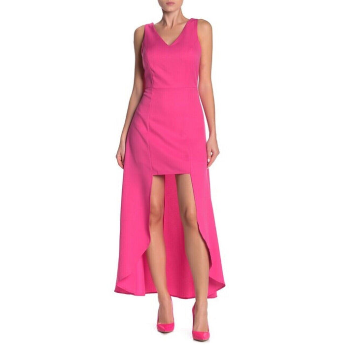 One One Six Sleeveless High/Low Crepe Dress In Black Size M