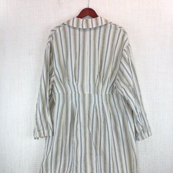 Free People Sweet Melody Natural Stripe Trench Coat  size Small  natural $198