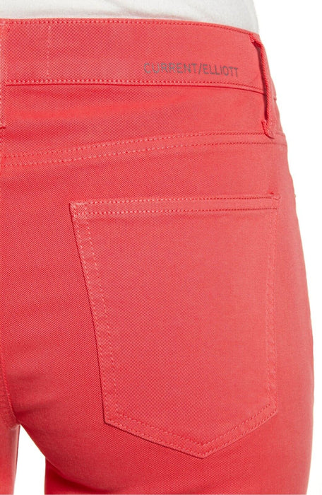 Current/Elliott The Kick Crop Jeans In Poinsettia Red Size 26 $270