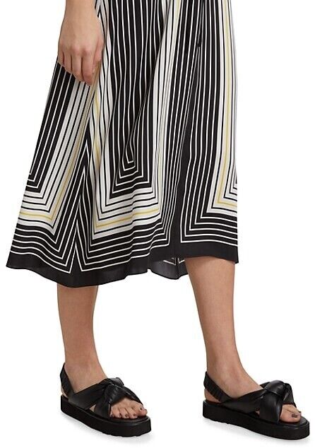 Theory Women's Silk Volume Sleeveless Midi Belted Dress Size S $495