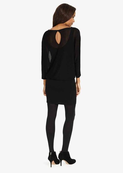 Phase Eight Becca Cowl Neck Sheer Dress In Black Size 14 US (18 UK) $180