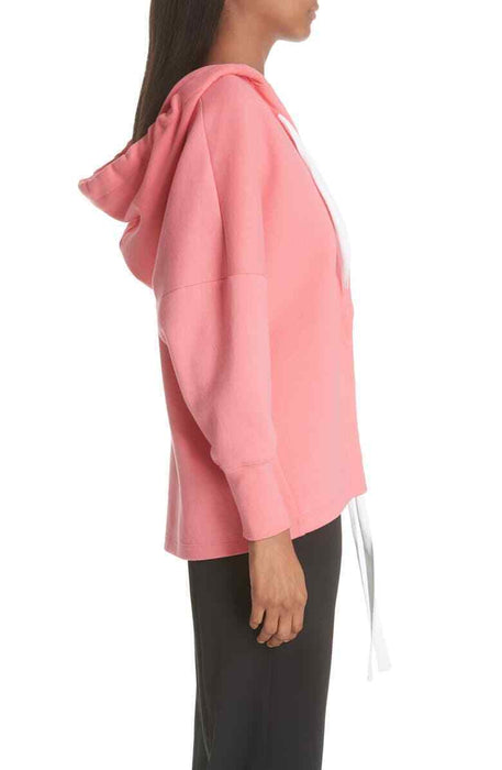 Ji Oh Women's Cutout Hem Hoodie Pullover Sweatshirt In Pink Size XXS $379
