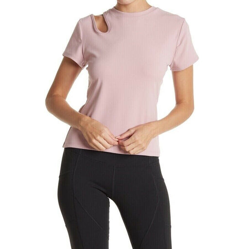 Nine West Cutout Shoulder Mauve Shadow Activewear T-Shirt Size L