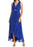 Eliza J Women's Embellished High/Low Chiffon Dress Peacock Blue Size 4 fits XS