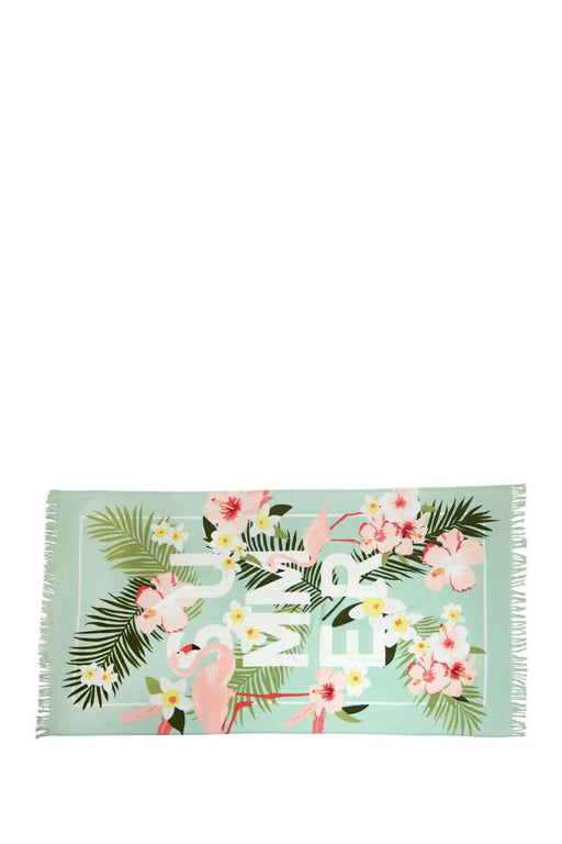 Moda At Home 100% Cotton Summer Tropical Beach Towel Pink Light Green 35x70"