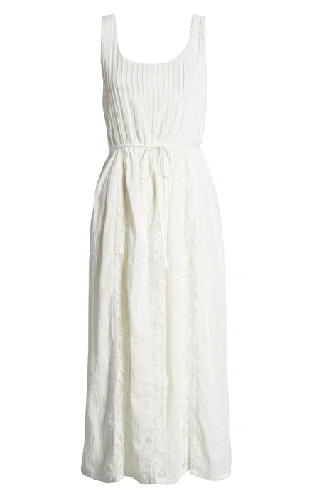 ADELYN RAE women's Vivian Lace Inset Cotton Maxi Dress - White $139  size XS
