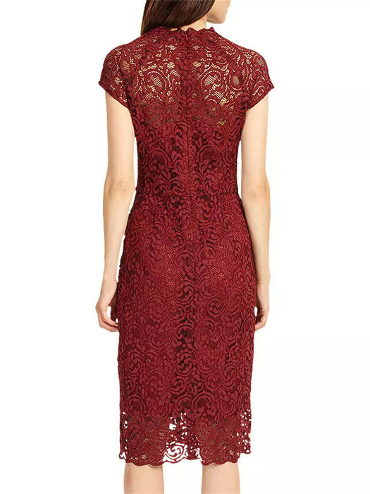 Phase Eight Women's Becky Sleeveless Lace Dress In Claret Red Size 12 US (16UK)