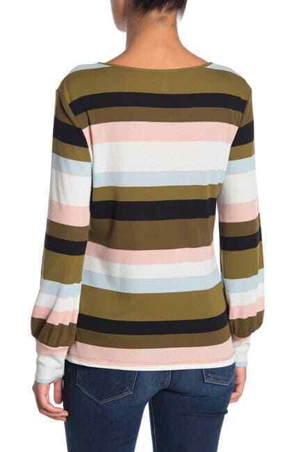 14th & Union NORDSTROM  Stripe Long Sleeve cotton Top sweater size Petite M