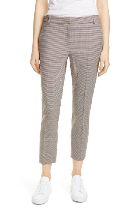 Nordstrom Signature Women's Slim Leg Capri Pants Brown Houndstooth Size 16 $200