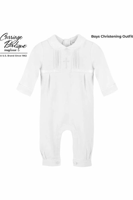 Carriage Boutique Baby Boy Elegant Christening Outfit With Hat Size NB