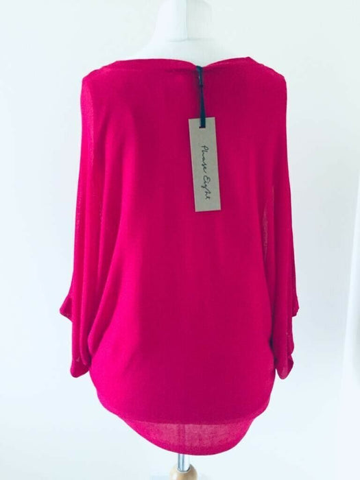 Phase Eight Gisella Double Layer Knit Top In Punch Pink Size L
