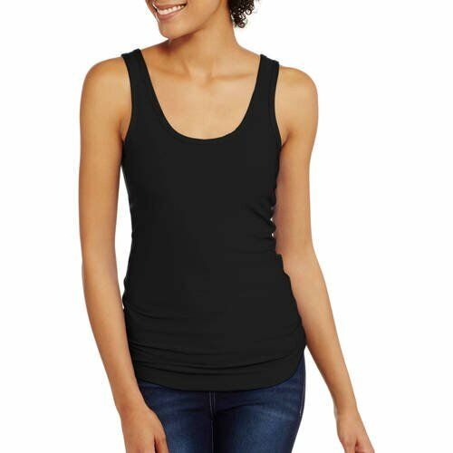 No Boundaries Juniors Scoop Neck Stretch Knit Tank In Black Size XXL