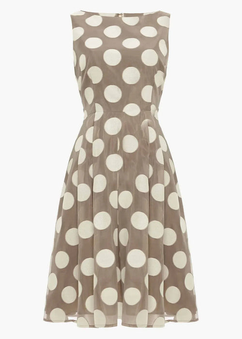 Phase Eight Women's Hayley Spot Fit-And-Flare Dress Praline Size 14US 18UK $319