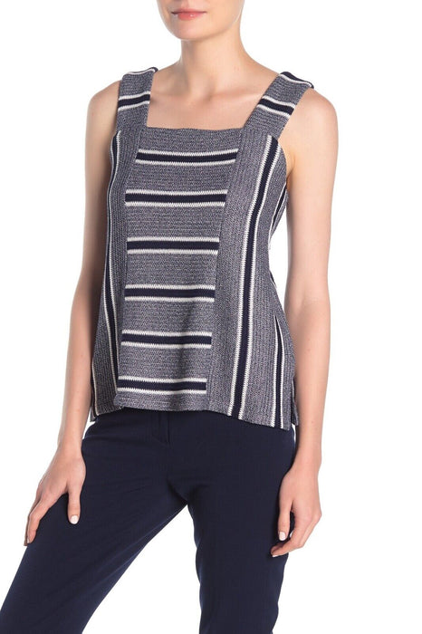 TWO BY VINCE CAMUTO $69 Womens New Navy Striped Sleeveless Sweater Tank M