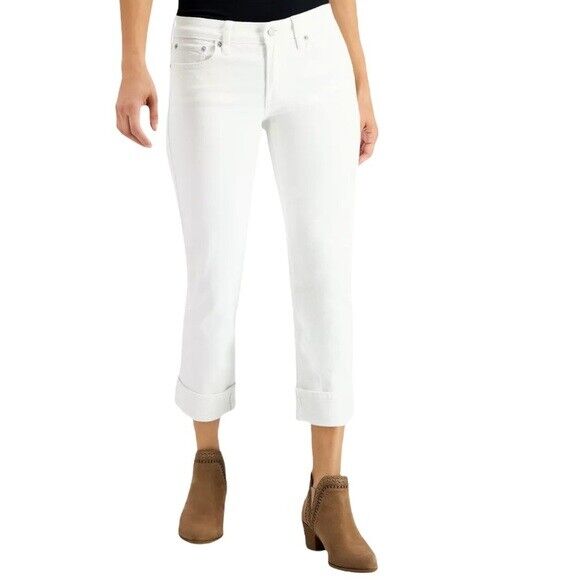 Lucky Brand Sweet Mid Rise Crop Skinny Jeans White Size 26