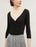 Maje Women's T Shirt V-Neck Jersey Bodysuit In Black Size 1