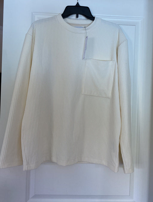 Topman Boxy Corduroy Pocket Sweatshirt Relax Fit Ivory Size XS