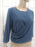 Code X Mode Drape 2/3 Sleeve Blouse In Teal Size L NWT