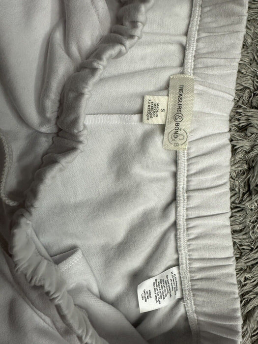 New Treasure & Bond Women S White Fleece Lined Lightweight Raw-Hem Sweat Shorts