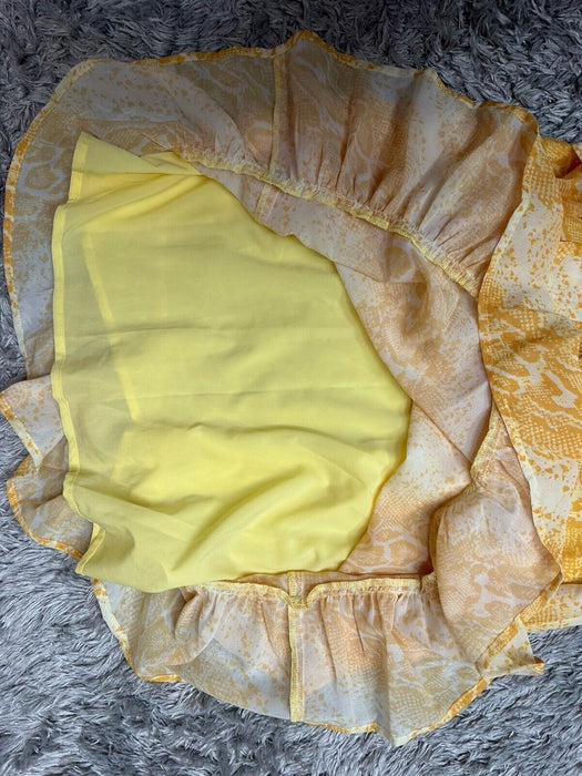 Sam Edelman yellow gold ivory snake print halter mini dress Size 6