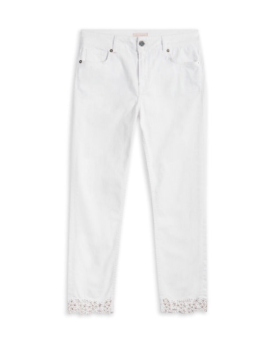 Ted Baker Jeans White Applique Hem Detail Skinny Lillya Women Size 26