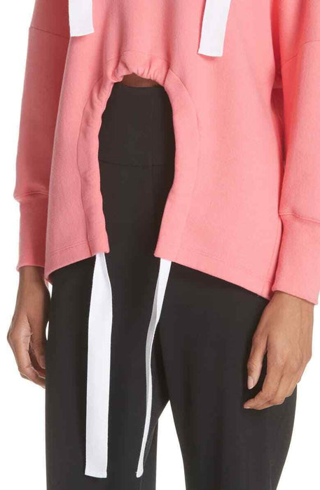 Ji Oh Women's Cutout Hem Hoodie Pullover Sweatshirt In Pink Size XXS $379