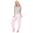 PJ Couture Printed Sleepover 2-Piece Pyjama Set Heart Print In Pink Grey Size M
