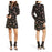 All In Favor Women's Surplice Dress In Black Pink Floral Size M