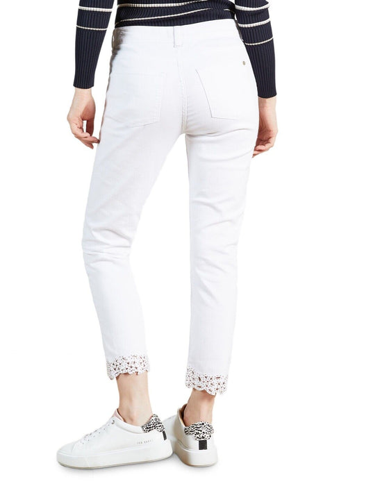 Ted Baker Jeans White Applique Hem Detail Skinny Lillya Women Size 26