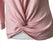 Poof NY women's Pastel Pink V-neck Twist Front  3/4 Sleeve Sweater size M $44