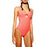 TOPSHOP Knot Velour One-Piece Swimsuit Coral Peach Pink 6 NWT