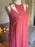 BCBGMAXAZRIA Robe longue découpée pour femme avec fente latérale en corail rose taille L 328 $