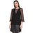 BCBGMAXAZRIA Ashleigh Sheer Sleeve Tencel Lyocell Top In Black Size S $127